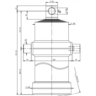 Teleskopski cilinder 6 stopenj 20 ton 3765 mm z luknjo 4065F